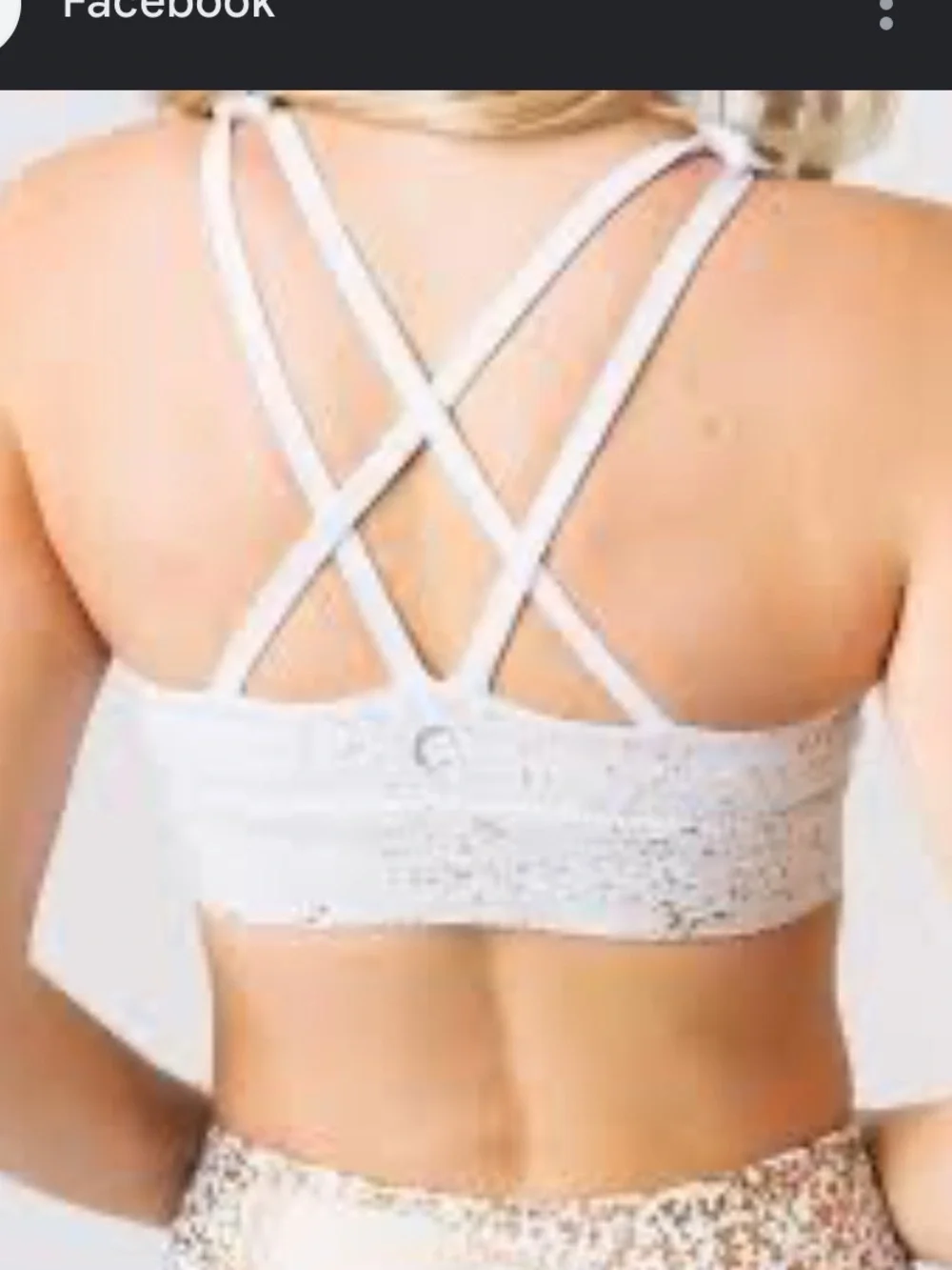 Zyia White Stay Gold Light n Tight Strappy Bra large EUC